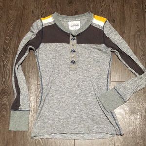 Free People Gray Ski Thermal Long Sleeve Top